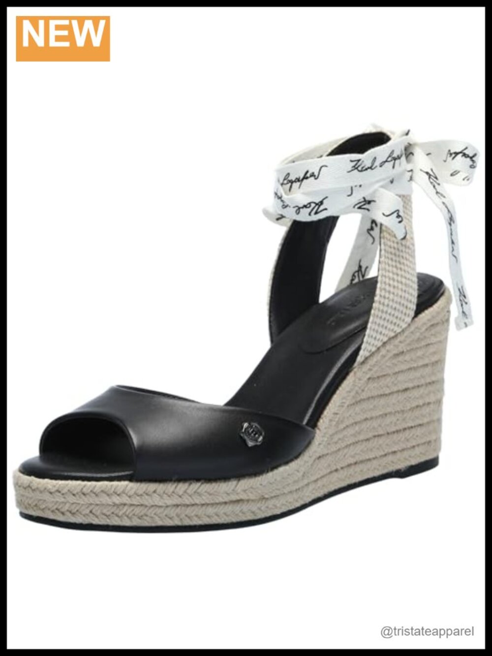 Cecilia Ankle Wrap Wedge Espadrille Sandal Leather Open Toe